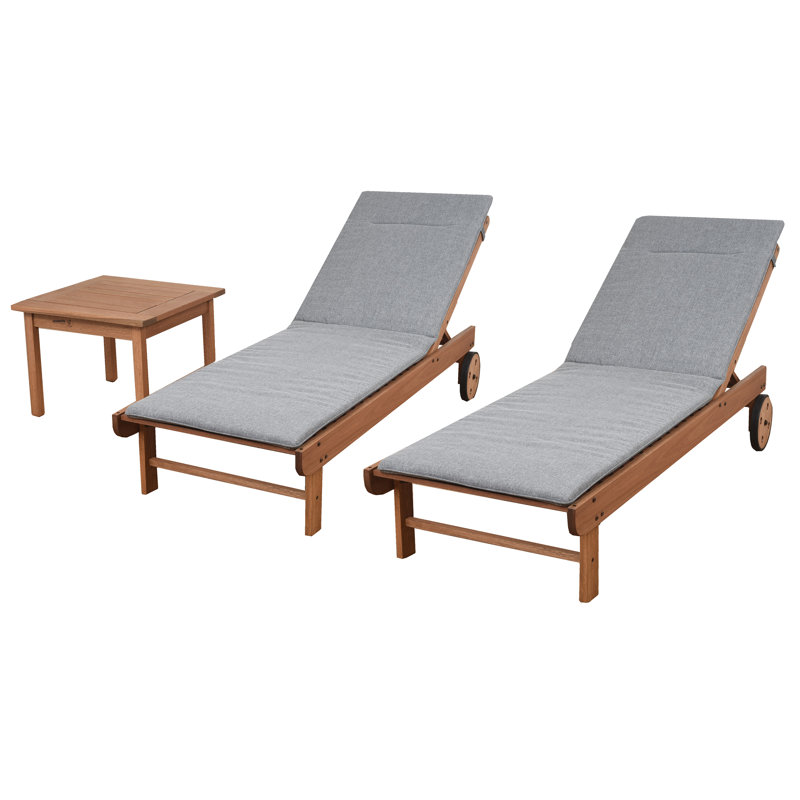 Deaton Gray Patio Sun Lounge Set with Table & Reviews AllModern